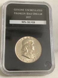 Genuine Uncirculated Franklin Half-dollar - 1957 - 90% Silver #14
