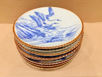 Antique Japanese Old Imari Blue & White Plates (8)