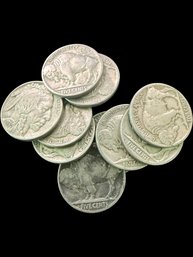 Lot Of 10 Buffalo Nickels Miscellaneous Dates