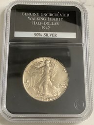 Genuine Uncirculated Walking Liberty Half-dollar - 1942 - 90% Silver #20