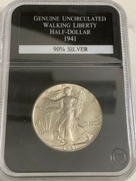 Genuine Uncirculated Walking Liberty Half-dollar - 1941 - 90% Silver #21