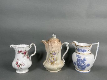 Antique Pitchers: Prov Saxe, Royal Albert, New Hall