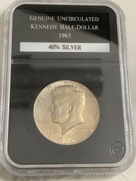 Genuine Uncirculated Kennedy Half-dollar - 1965 - 40% Silver #23