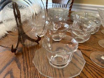 Cambridge Glass Decagon Coffee Cups, Saucers & More