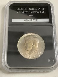 Genuine Uncirculated Kennedy Half-dollar - 1966 - 40% Silver #24