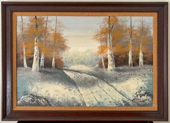 A Large Vintage Original Oil On Canvas In Impasto Style, C. 1970's, Signed Parker
