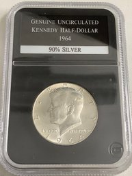 Genuine Uncirculated Kennedy Half-dollar - 1964 - 90% Silver #28