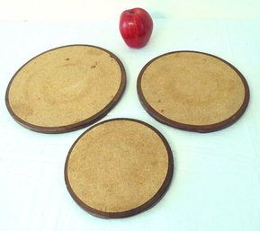 Three Mid-century Styson Japan Cork Lined Table Trivets Or Hot Plates
