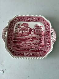 Spode Tower Pink Square Salad Plate