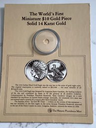 The World's First Miniature $10 Gold Piece Solid 14 Karat Gold - 1933 Indian Head Gold Eagle #29