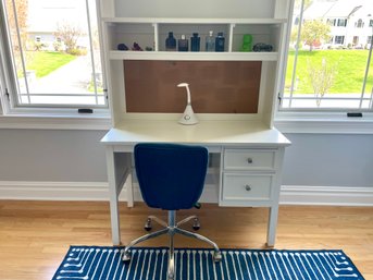 Pottery Barn Kids Elliot Desk, Hutch & Blue Denium Rolling Desk Chair