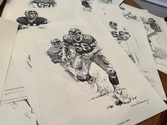 Shell Oil 1981 Pen & Ink National Football League Prints By Nick Galloway