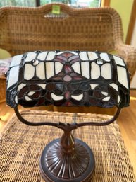 Small Tiffany Style Lamp With Metal Base