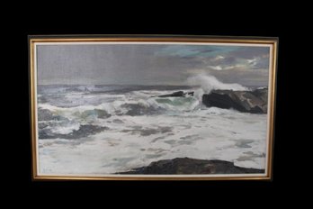 Vintage Peter Michael Gish, Signed Oil On Canvas Painting, 74 X 43