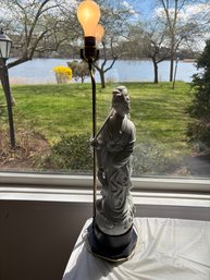 Vintage Porcelain Figure Lamp, Chinese Goddess Of Mercy, Quan Yin.(Does Not Come With Bulb)