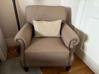 Classic Style Upholstered Armchair With Nailhead Trim