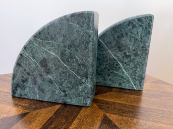 Green Marble Book Ends