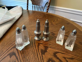 3 Sets Of Salt & Pepper Shakers