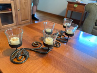 Metal Votive Holder With 5 Candles