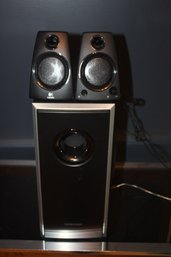 Samsung Subwoofer Speaker System With Logitech Speakers