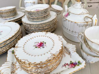 Antique Royal Crown Derby Fine China - Ashby Pattern 73 Pcs