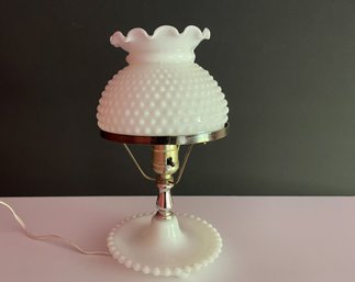 Vintage Hobnail Milk Glass Lamp