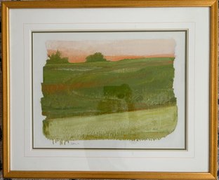 Fairway Watercolor By Jeff Cornell (American, 20th Century) - Custom Framed
