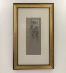 'Flowered Robe' Pastel By Jeff Cornell (American, 20th Century) - Custom Framed