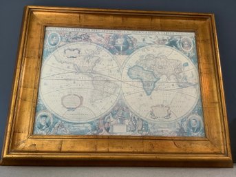 Framed Vintage Artwork Of Map #3