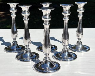 A Set Of 6 Fine Tiffany Sterling Silver Candlesticks