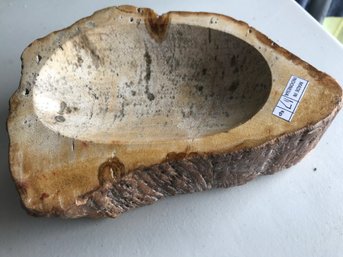 Petrified Wood Bowl, 3 LB 11 Oz, 4 Inch By 5 1/2 Inch