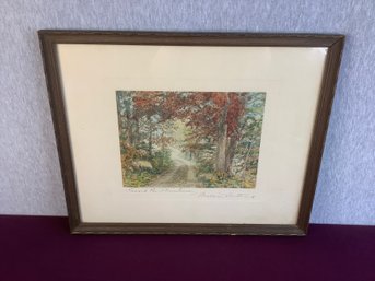 Pencil Signed Hand-colored Artwork Titled 'Toward The Mountains' By Wallace Nutting #1