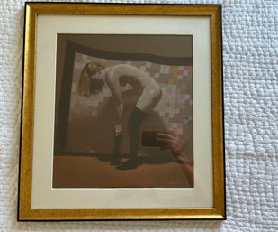'Black Stockings' Pastel By Jeff Cornell (American, 20th Century) - Custom Framed & Matted