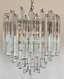 Striking MCM Italian Tiered Crystal Chandelier