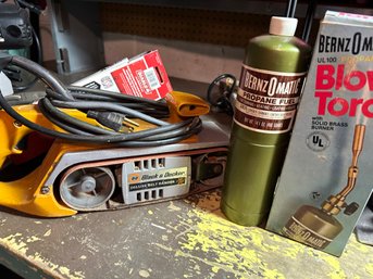 Black & Decker Deluxe Belt Sander 'Best'  With Extra Sandpaper Belt & Bernzomatic Blow Torch