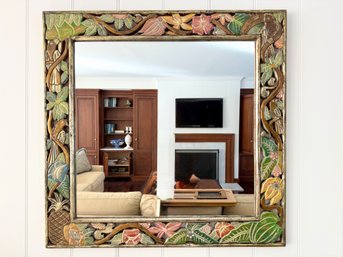 Cut Out Wood Painted Mirror