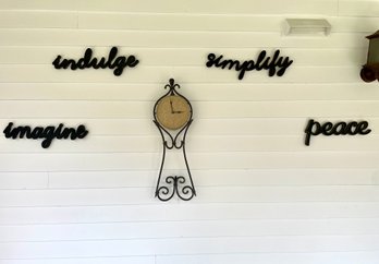 Inspirational Word Decor & Scroll Designed Wall Clock