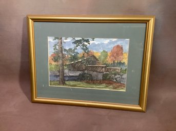 Diana Wythe Tyler Covered Bridge Lithograph