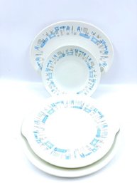 4 Piece Vintage Blue Heaven Underglaze Serving Dishes By Royal China