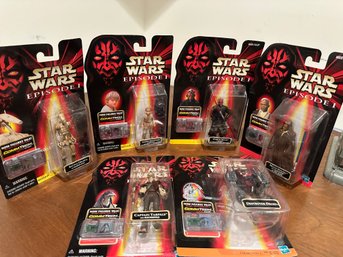 SIX Star Wars Episode 1 Talking Action Figures NEW IN PACKAGES - 1998