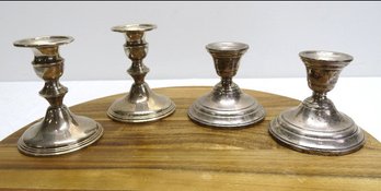 Two Pair Weighted Sterling Candle Sticks