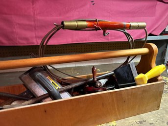 Wood Tool Box With Tools