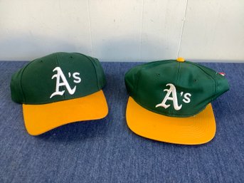Vintage Pair Of Oakland Athletics Snapbacks