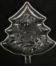 Pressed Glass Christmas Tree Dish