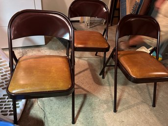Set Of 3 Meco Folding Chairs