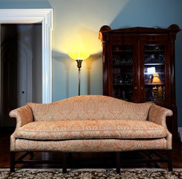 Chippendale Style Camelback Sofa In Premium Paisley Upholstery