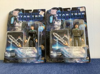 Star Trek First Contact Commander Deanna Troi Pair Of Sealed Figurines