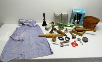 Vintage Mid-century Kitchen Gadgets, Even An Apron