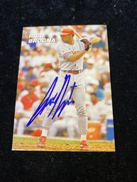 Rico Brogna Autograph Phillies Signed Card