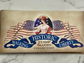 1936 Walking Liberty Half-dollar & Stamp W/ Certificate Of Authenticity #159